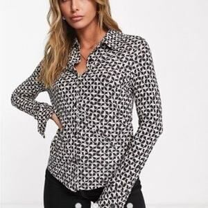 & Other Stories Print Collared Long Sleeves Blouse Sz XS